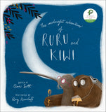 ‘THE MIDNIGHT ADVENTURES OF RURU AND KIWI’: This Book & Puppet Pack includes finger puppet characters Ruru and Kiwi by Erin Devlin. Book by Clare Scott & Amy Haarhoff.