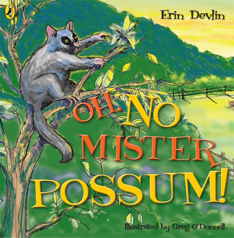 ‘OH, NO MISTER POSSUM! BOOK with HUGELY popular  ‘Oh, No Mister Possum’ ‘Sing-along-Song’ (QR Code download).  Book and song written by Erin Devlin and illustrated  by Greg O’Donnell. Music by Greg O’Donnell together  with vocalist Mark Jensen.